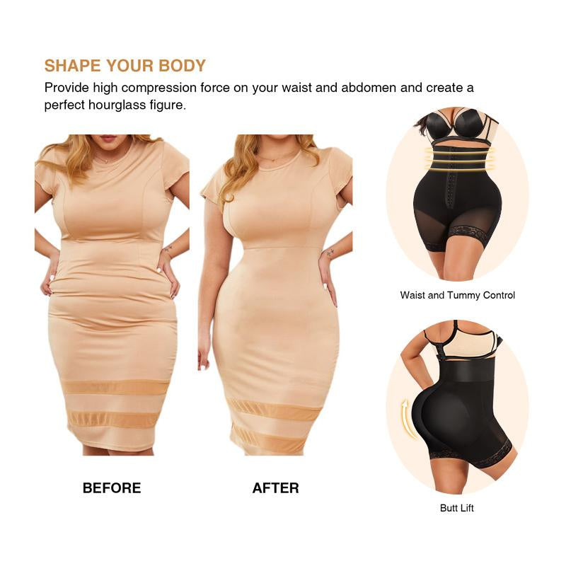 QOU Highwaist Girdle BBL Shorts,Hip Lift Compression Body Shapewear,High Waist Short,Tummy Control Fajas Colombianas Waist Trainers,Sexy Non Slip,Butt Lift Body Shaper,Minimalist Basic Comfort Fajas Fit Womenswear,Faja Strapless Seamless Sculpt Shortie