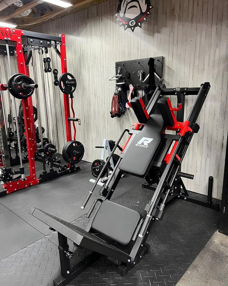 Ritfit BLP01 3-In-1 Leg Press and Hack Squat Machine with Steel Foot Pedals and Anti-Slip Patterns Home Gym Hip Abduction Machines