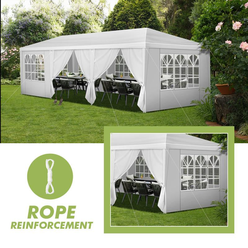 10X30Ft Wedding Canopy Tent with 8 Removable Sidewalls, Outdoor Shelter for Party, Wedding, Marketplace Outdoor Canopy Tent Sturdy Rib Outdoor Event Party