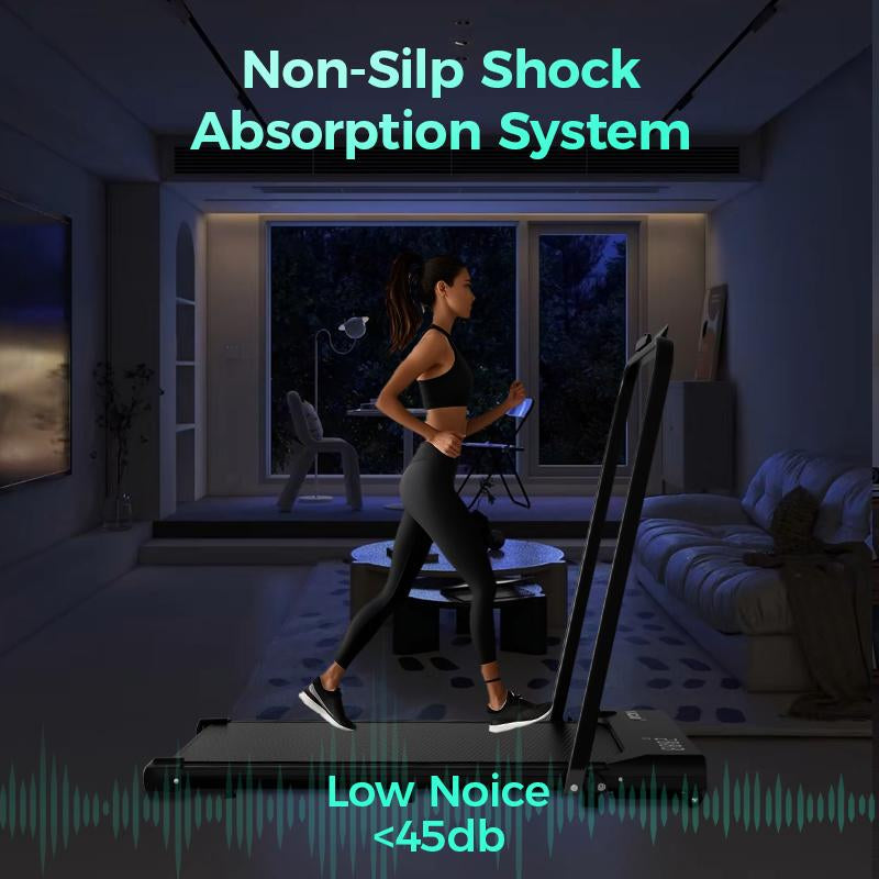 YAGUD Quiet Folding Treadmill – Treadmill with Handle, 265LBS Weight Capacity, Low-Noise Motor, Wide Running Belt, Dual Shock System, Ideal for Home & Office Workouts