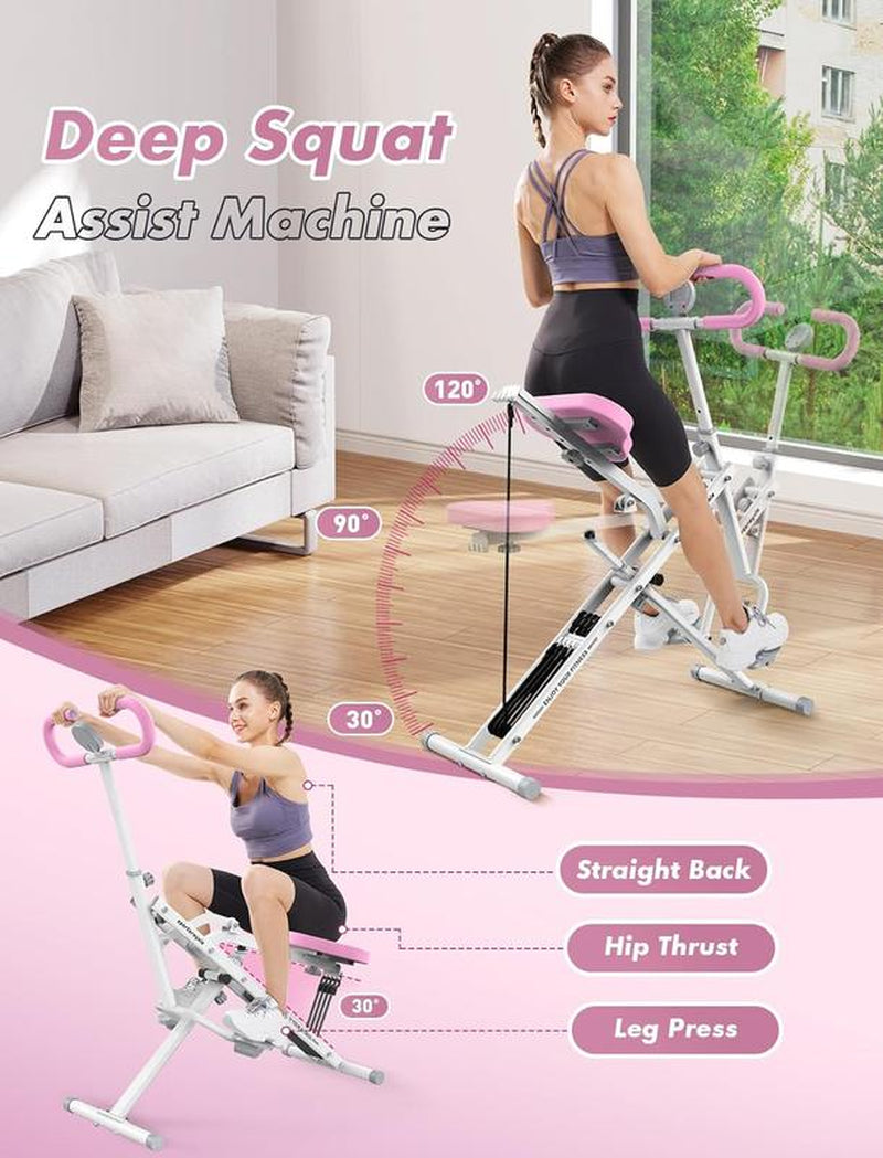 Foldable Squat Machine for GLUTES! Adjustable Resistance & 330LBS Capacity - Perfect for Small Home Gyms