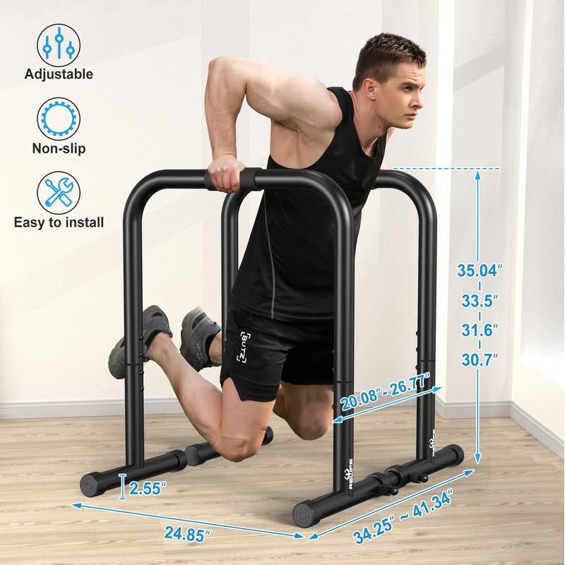 Rushready Relife Sports Dip Station Functional Heavy Duty Dip Stands Fitness Workout Dip Bar Station Stabilizer Parallette Push up Stand Dealsforyoudays Strength Training Equipment
