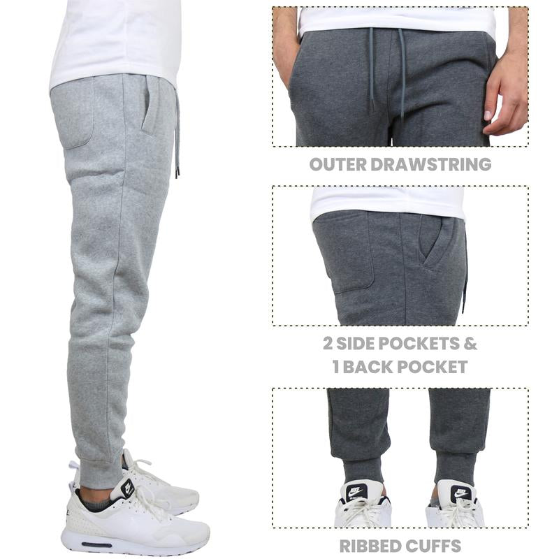 Men'S 6-Pack Slim Fit Fleece Jogger Sweatpants (S-3XL) Casual Athletic Jogging