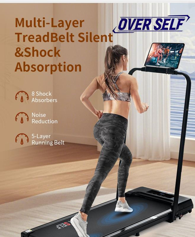 【Fallfreshness】Over SELF Walking Pad Treadmill, Portable Folding Treadmill with Handle Remote Control, under Desk Treadmill Easy Storage Home Gym Fitness Equipment Workout Gear