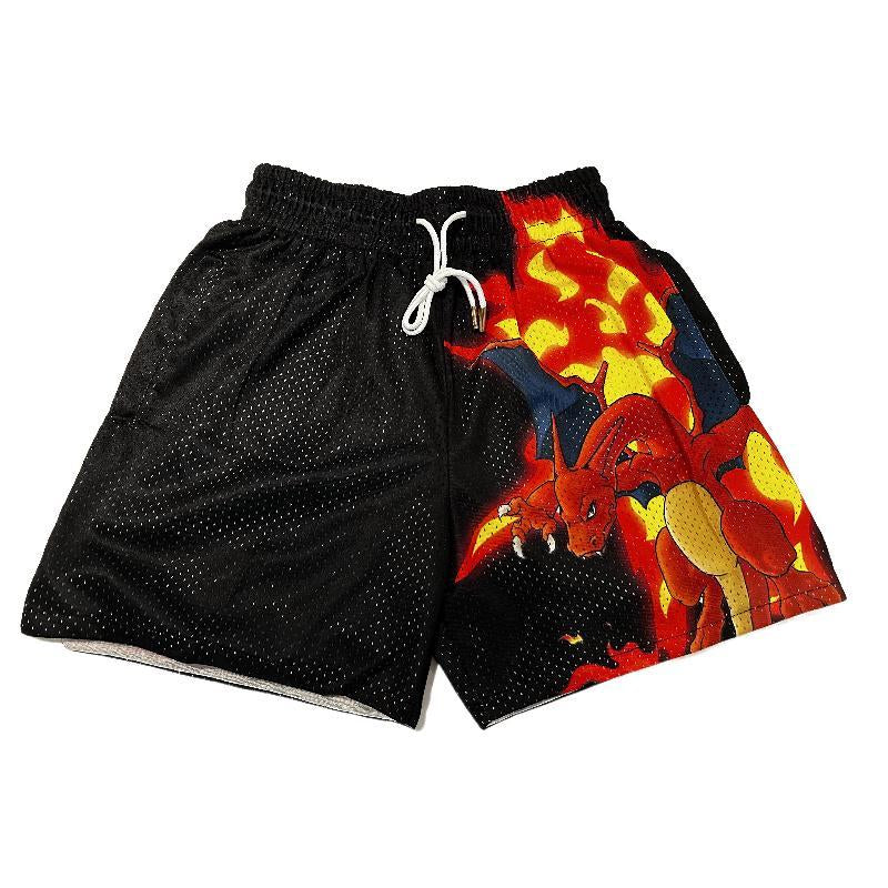 Pokemon Charizard Men'S Basktetball Shorts with Four Pockets 5.5 Inseam