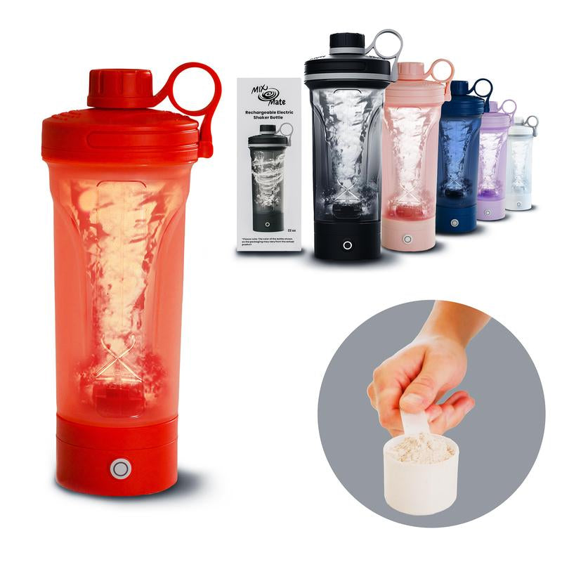 Mixmate Electric Shaker Blender Bottle - Rechargeable Type-C Cup for Gym Protein, Blender Bottle, and Powder Mixes, BPA Free, Self Stirring Design