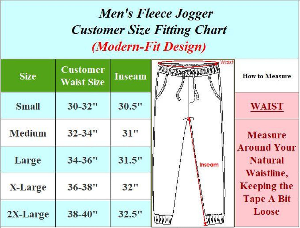 Men'S 6-Pack Slim Fit Fleece Jogger Sweatpants (S-3XL) Casual Athletic Jogging