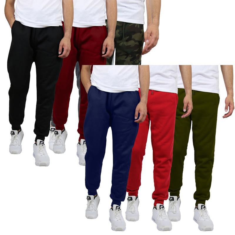 Men'S 6-Pack Slim Fit Fleece Jogger Sweatpants (S-3XL) Casual Athletic Jogging