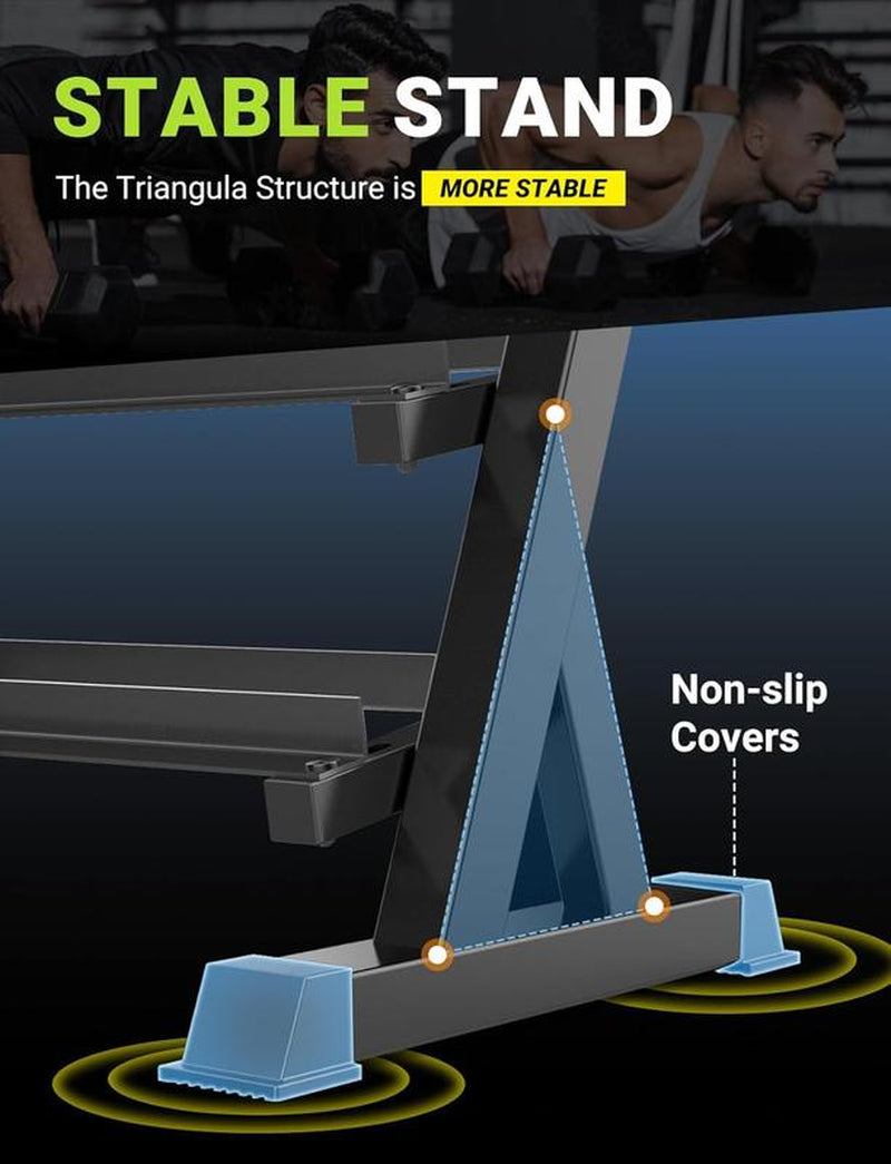 YOLEO 1100LBS Dumbbell Rack- Adjustable 3 Tier Weight Rack for Home Gym, Heavy Duty Weight Storage Organizer Dumbbell Storage Stand Holder(Rack Only) Display Shelf Multicolor