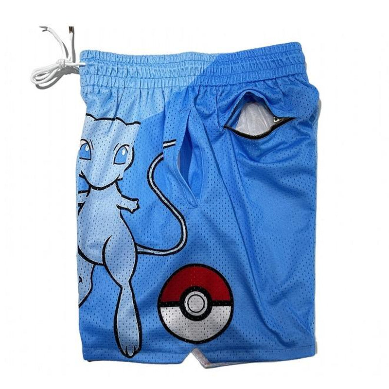 Pokemon Shiny Mew Men'S Shorts Workout Sport Knee Pants with Pockets Athletic Summer Shorts Ultimate Gift for Pokemon Fan