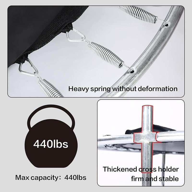 Trampoline for Kids with Basketball Hoop, 55" Toddler Trampoline Indoor & Outdoor, 440Lbs Capacity Baby Trampoline with Enclosure, No-Gap Safe Design,,Swing,Sandbag,Ring,Ocean Balls,Gifts for Boys&Girls,