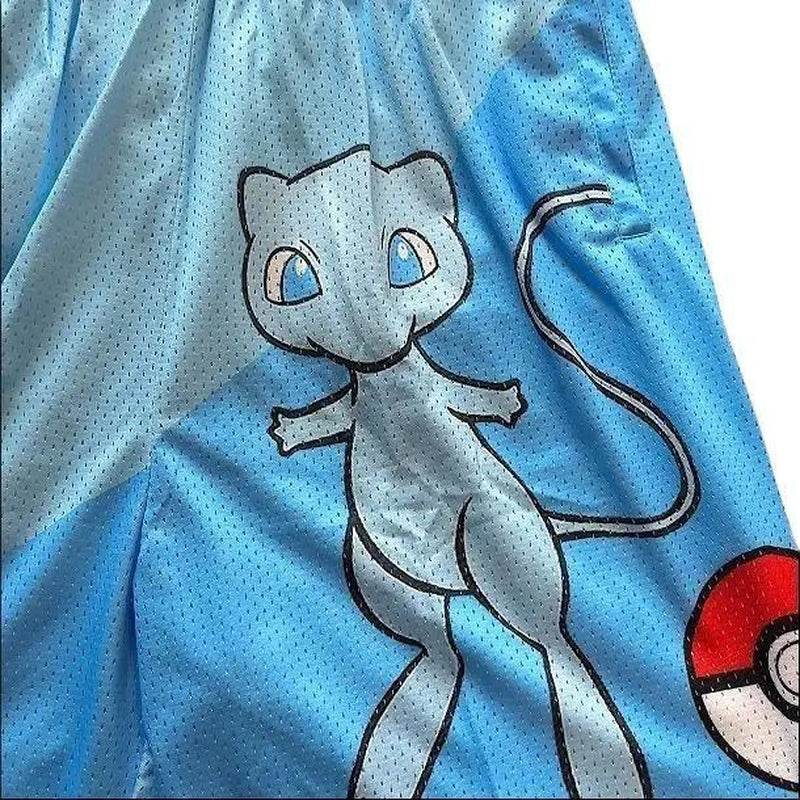 Pokemon Shiny Mew Men'S Shorts Workout Sport Knee Pants with Pockets Athletic Summer Shorts Ultimate Gift for Pokemon Fan