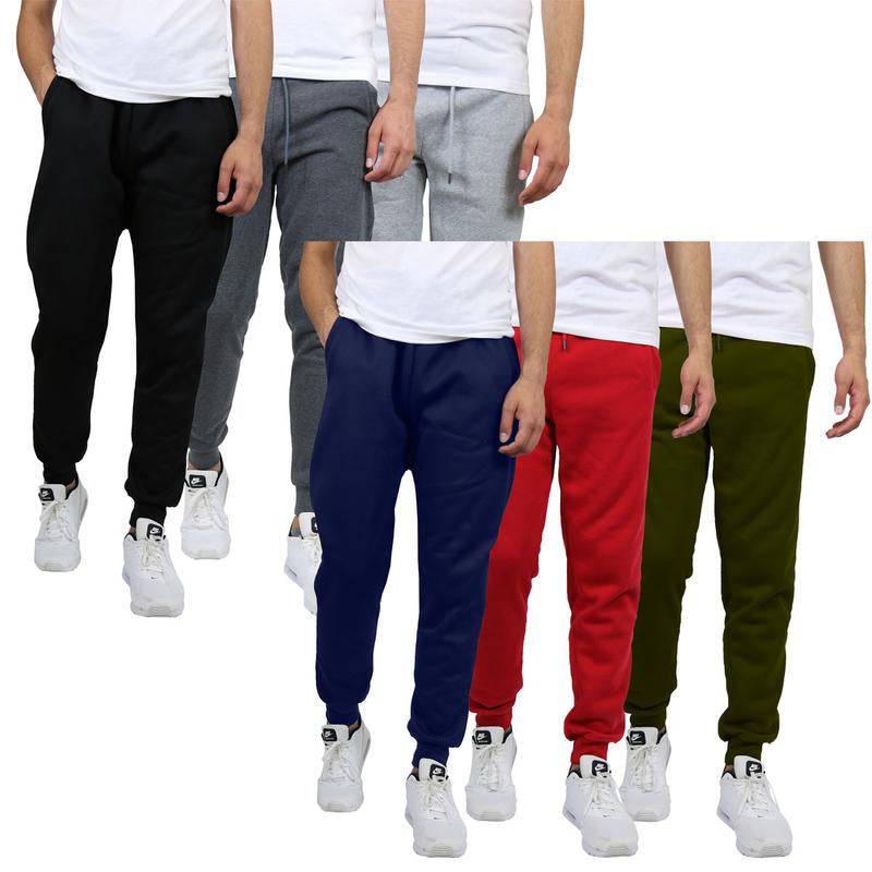 Men'S 6-Pack Slim Fit Fleece Jogger Sweatpants (S-3XL) Casual Athletic Jogging