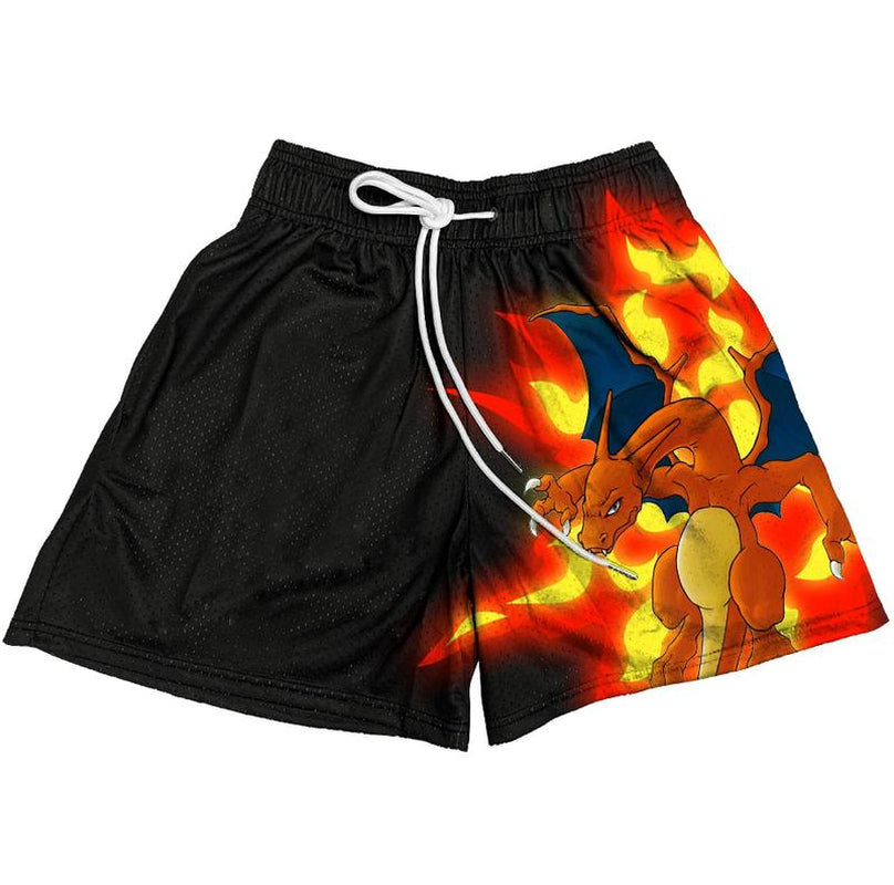Pokemon Charizard Men'S Basktetball Shorts with Four Pockets 5.5 Inseam