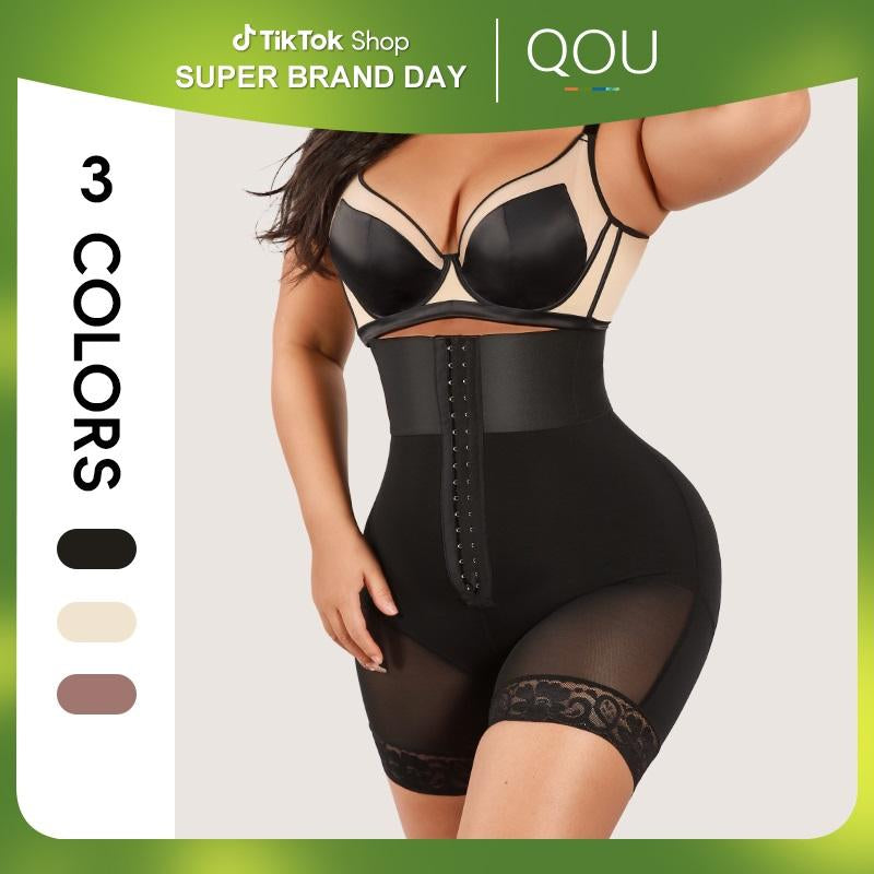 QOU Highwaist Girdle BBL Shorts,Hip Lift Compression Body Shapewear,High Waist Short,Tummy Control Fajas Colombianas Waist Trainers,Sexy Non Slip,Butt Lift Body Shaper,Minimalist Basic Comfort Fajas Fit Womenswear,Faja Strapless Seamless Sculpt Shortie