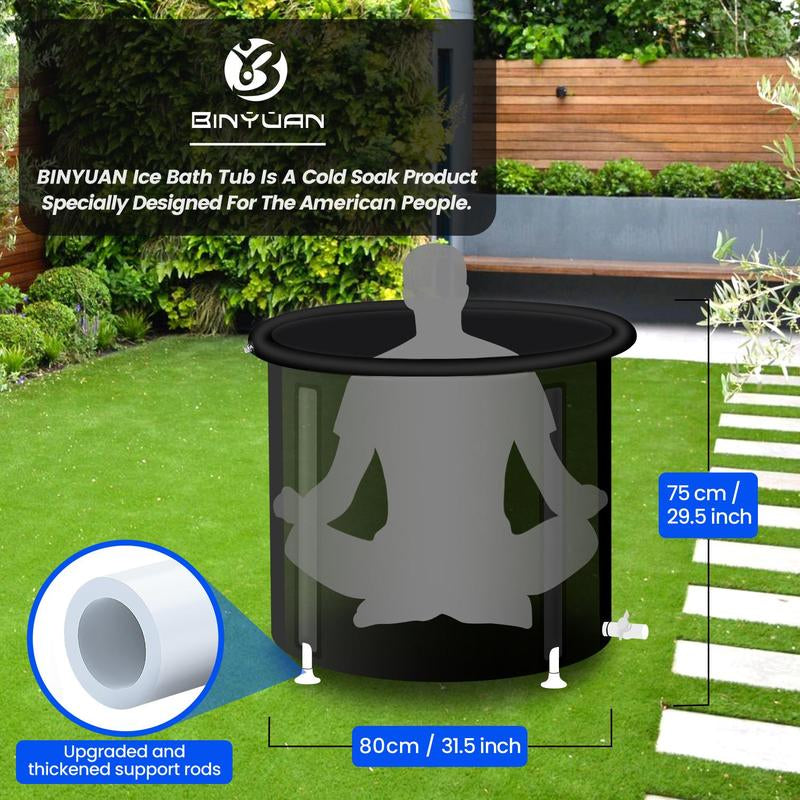 B&Y XXL Ice Bathtub for Athletes - Large Recovery & Cooling Cold Plunge Tub for Outdoor Use (100 Gal) Mitigate Muscle Aches,Collapsible Ice Bathtub, Portable Ice Bathtub, Immersion Bathtubs