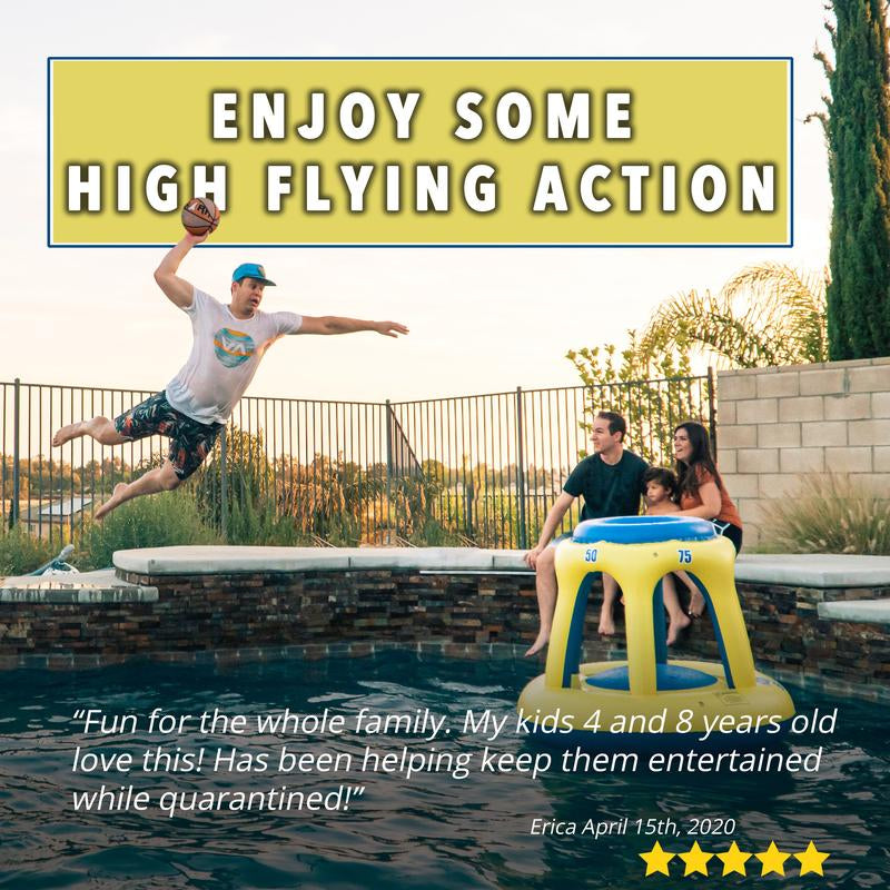 SWIMMING POOL BASKETBALL HOOP SET -YELLOW & BLUE