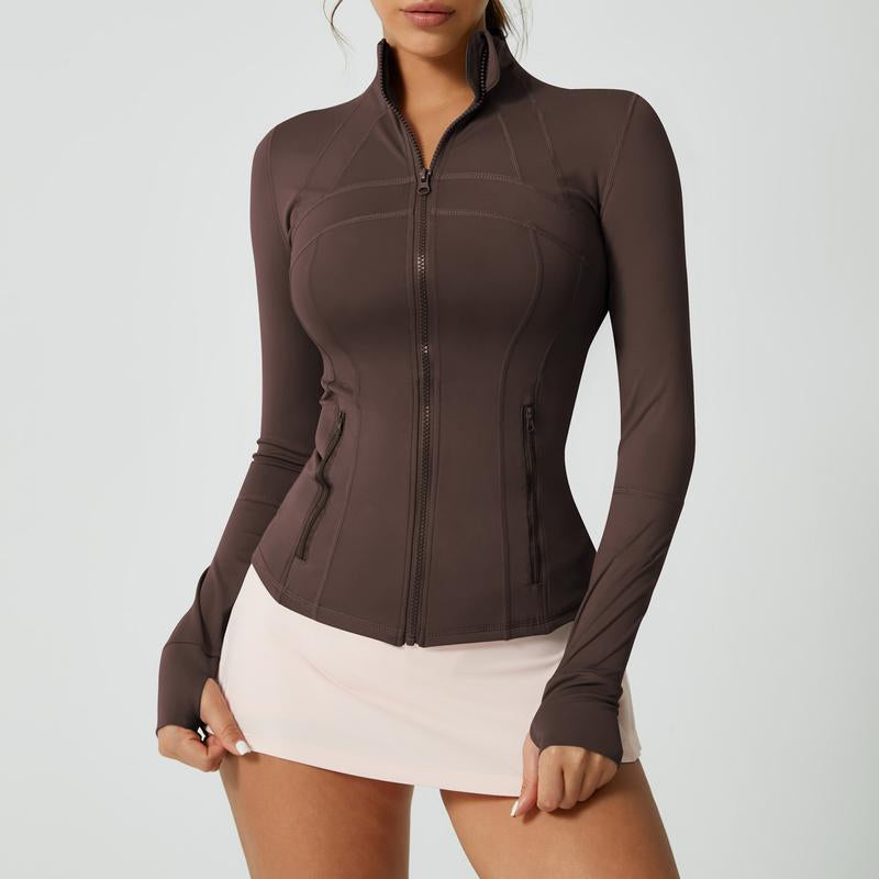 Timeoff Women'S Solid Color Multi-Functional Paneled Zippered Sports Yoga Jacket,Gym Workouts, Badminton, and Casual Exercise. Workout Clothes Women Design
