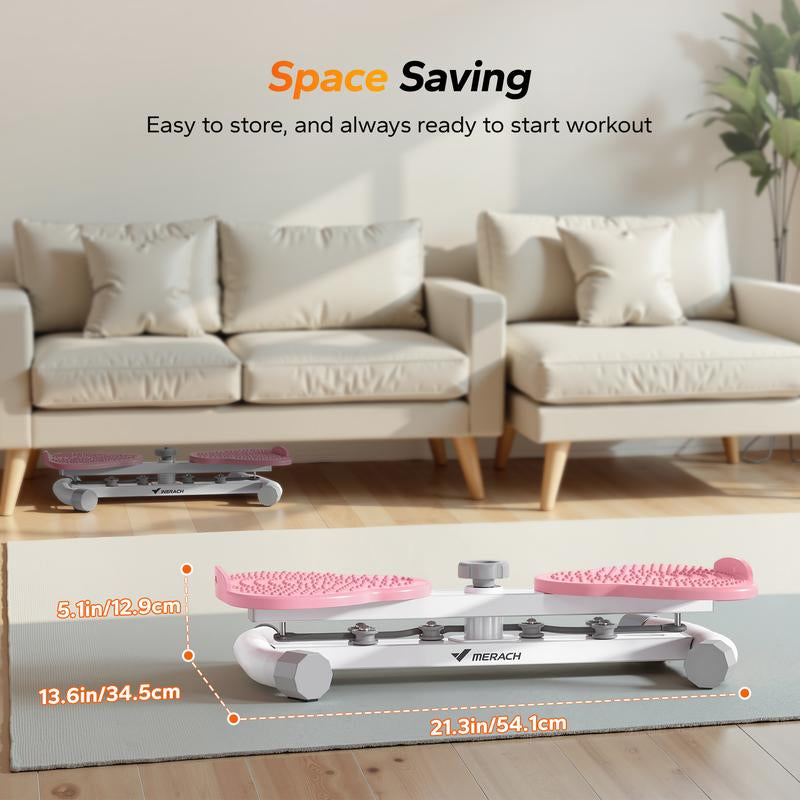 【Live Link Only】Merach Waist Twist Machine Slim Waist and Toned Abs Waist Twister Double Non-Slip No Noise Use Exercise Equipment Abdominal Roller Workout for Women