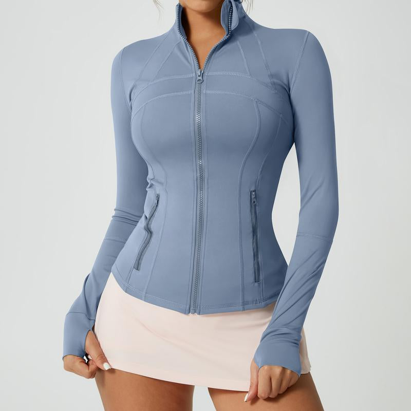 Timeoff Women'S Solid Color Multi-Functional Paneled Zippered Sports Yoga Jacket,Gym Workouts, Badminton, and Casual Exercise. Workout Clothes Women Design
