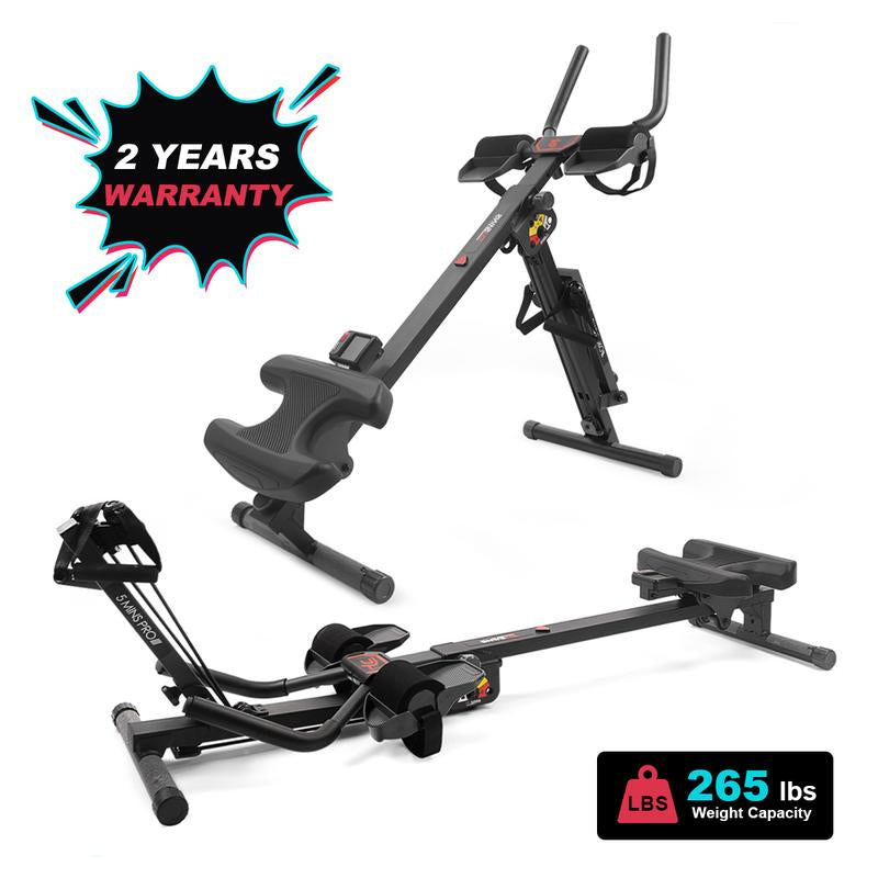 2 in 1 Abmachine Combine Rowing Machine with Adjustable Height,Levels and LCD Monitor, Foldable Abdominal Crunch| Stomach Workout Exercise Equipment at Home Outdoorfun Dealsforyoudays