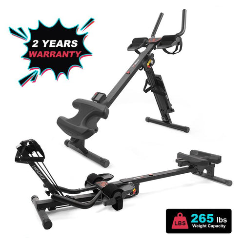 2 in 1 Abmachine Combine Rowing Machine with Adjustable Height,Levels and LCD Monitor, Foldable Abdominal Crunch| Stomach Workout Exercise Equipment at Home Outdoorfun Dealsforyoudays