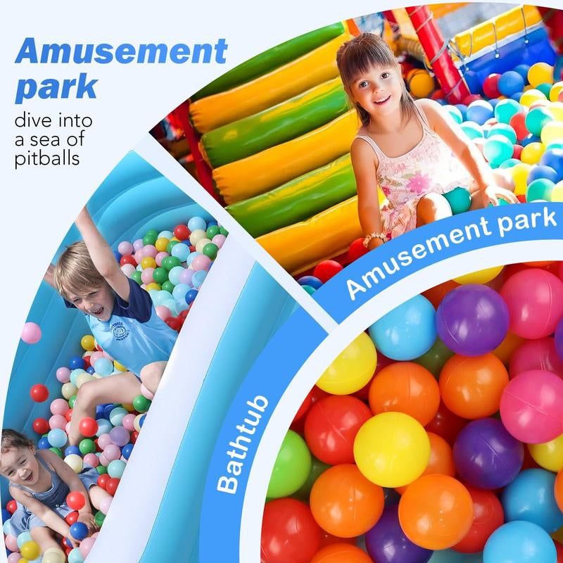 100 Counts Ball Pit Balls, Colorful Plastic Balls for Ball Pit for Kids, Reusable Ballpit Balls with Storage Bag for Indoors and Outdoors Activities
