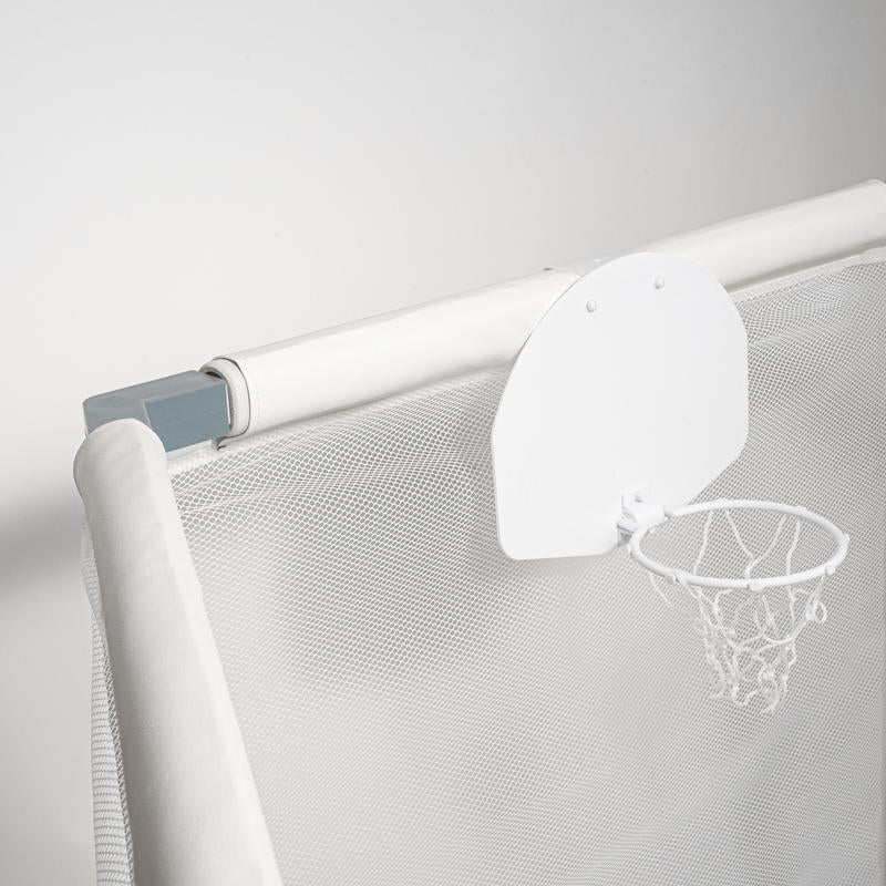 Kids Trampoline 5 FT Arctic Blue with Safety Net, Basketball Hoop, 220Lb Capacity, Ultra Safe No-Gap Design for Boys & Girls