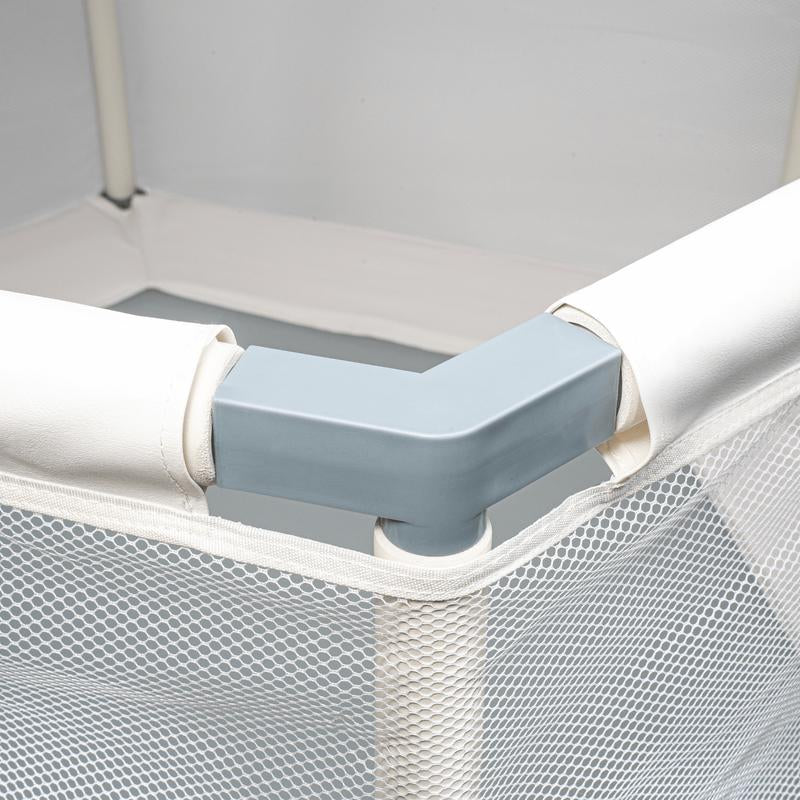 Kids Trampoline 5 FT Arctic Blue with Safety Net, Basketball Hoop, 220Lb Capacity, Ultra Safe No-Gap Design for Boys & Girls