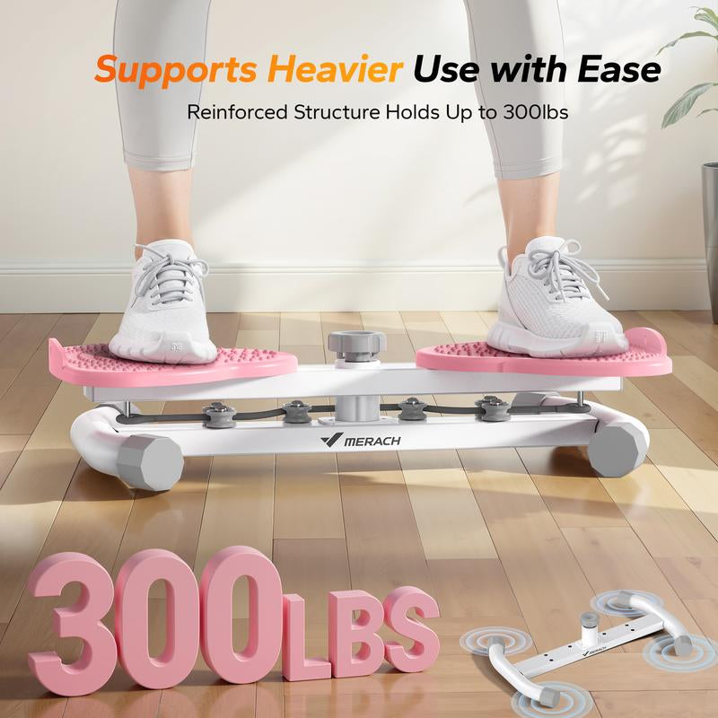 【Live Link Only】Merach Waist Twist Machine Slim Waist and Toned Abs Waist Twister Double Non-Slip No Noise Use Exercise Equipment Abdominal Roller Workout for Women