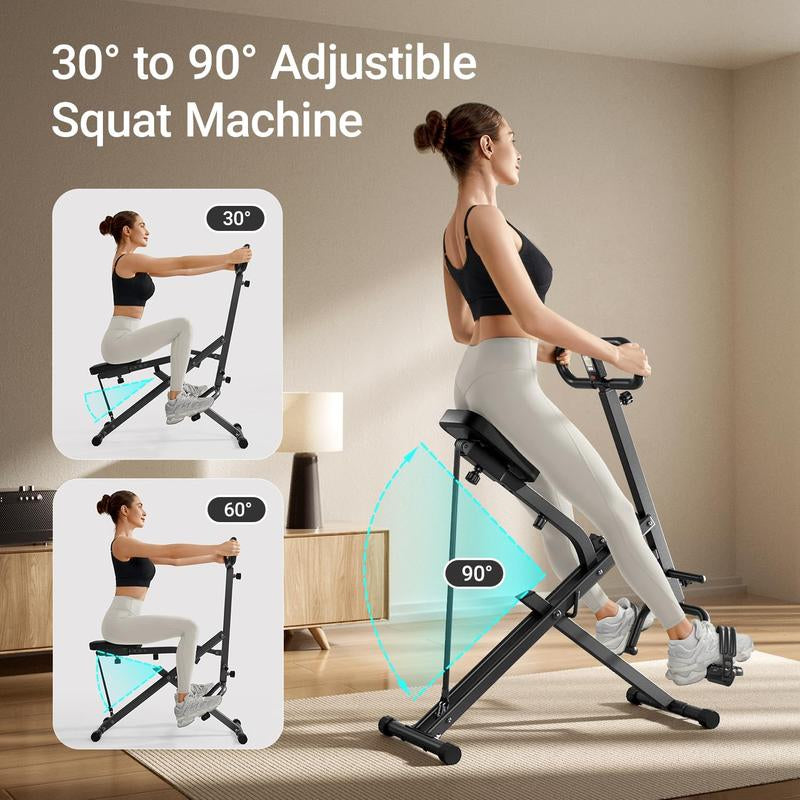 Foldable Squat Machine for GLUTES! Adjustable Resistance & 330LBS Capacity - Perfect for Small Home Gyms