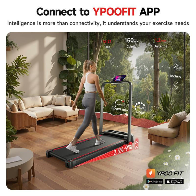RHYTHM FUN Quiet Foldable Walking Treadmill with Remote – Compact Running Pad for Apartment & Office, Easy to Store under Desk, Incline Support, Space-Saving , 300Lb Weight Capacity, No Installation Needed Home Exercise Equipment Home Fitness Equipment