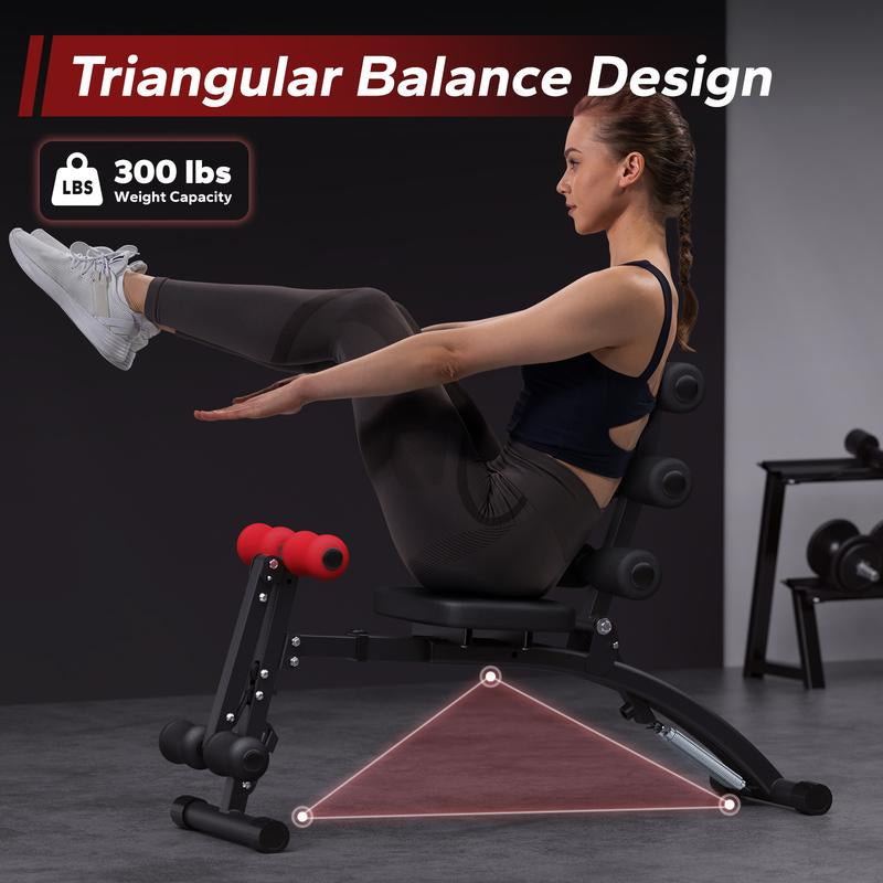 MERACH Multi-Functional Adjustable Ab Machine Workout Bench Sit up Machine Push up Exercise Chair for Home Gym