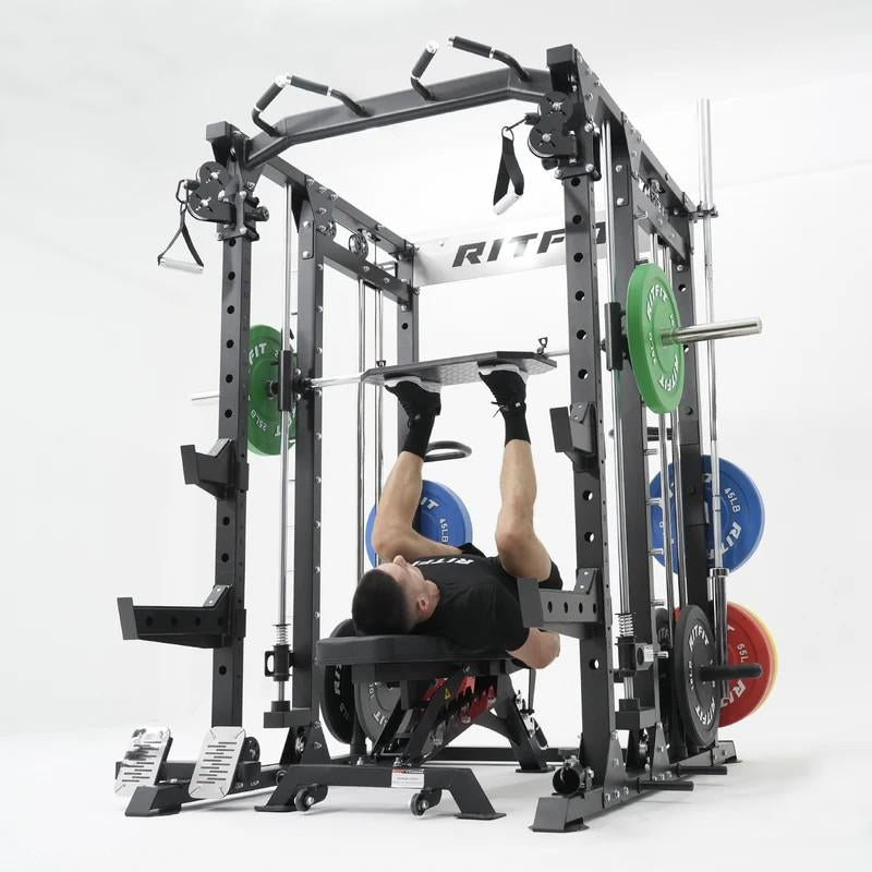 Ritfit BUFFALO Multifunctional Smith Machine with Lat Pull down and Cable Crossover for Versatile Strength Training