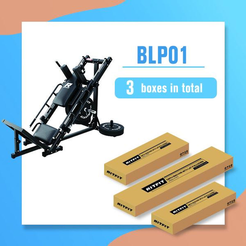 Ritfit BLP01 3-In-1 Leg Press and Hack Squat Machine with Steel Foot Pedals and Anti-Slip Patterns Home Gym Hip Abduction Machines