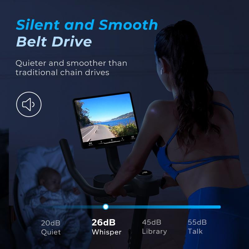 MERACH Exercise Bike for Home, Stationary Bike with Enhanced Electronic LED, Silent Belt Drive and Comfortable Seat Cushion for Home Cardio Workout, Dealsforyoudays