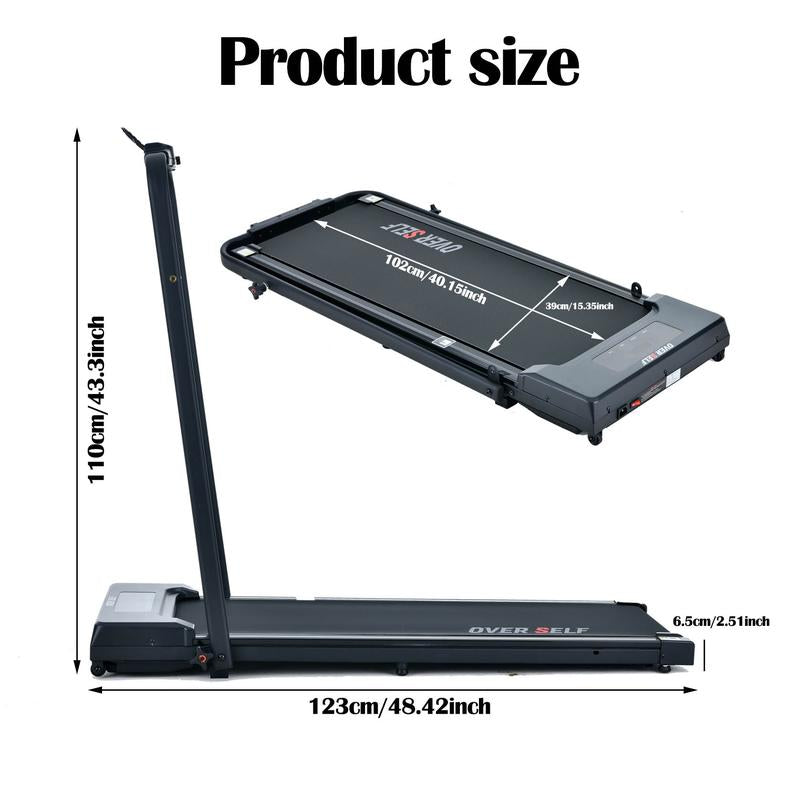 【Fallfreshness】Over SELF Walking Pad Treadmill, Portable Folding Treadmill with Handle Remote Control, under Desk Treadmill Easy Storage Home Gym Fitness Equipment Workout Gear