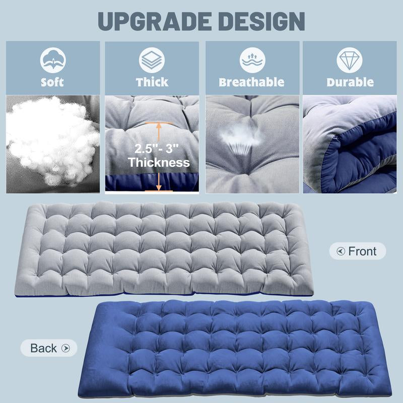 Naudacaa Folding Camping Cot with 2-Sided Mattress – Heavy-Duty, Portable Guest Bed for Camping, Travel, Outdoor & Indoor Use, Supports up to 880 Lbs