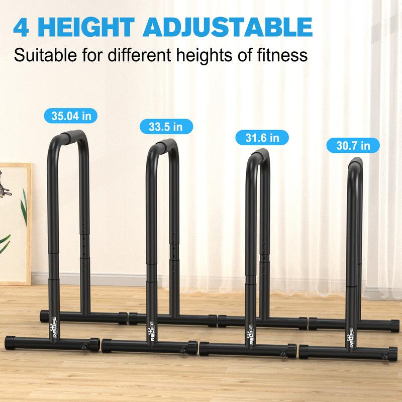 Rushready Relife Sports Dip Station Functional Heavy Duty Dip Stands Fitness Workout Dip Bar Station Stabilizer Parallette Push up Stand Dealsforyoudays Strength Training Equipment