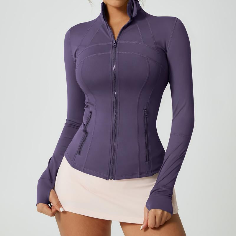 Timeoff Women'S Solid Color Multi-Functional Paneled Zippered Sports Yoga Jacket,Gym Workouts, Badminton, and Casual Exercise. Workout Clothes Women Design
