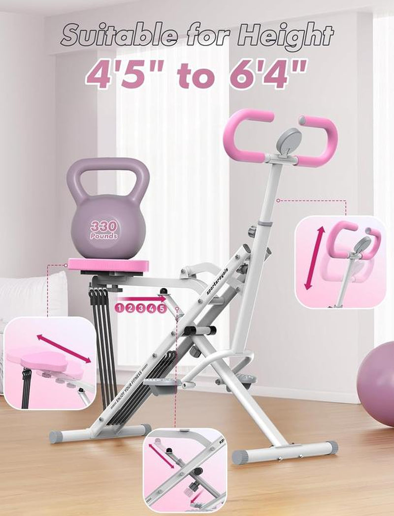 Foldable Squat Machine for GLUTES! Adjustable Resistance & 330LBS Capacity - Perfect for Small Home Gyms