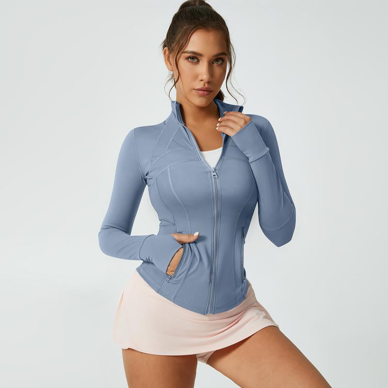 Timeoff Women'S Solid Color Multi-Functional Paneled Zippered Sports Yoga Jacket,Gym Workouts, Badminton, and Casual Exercise. Workout Clothes Women Design