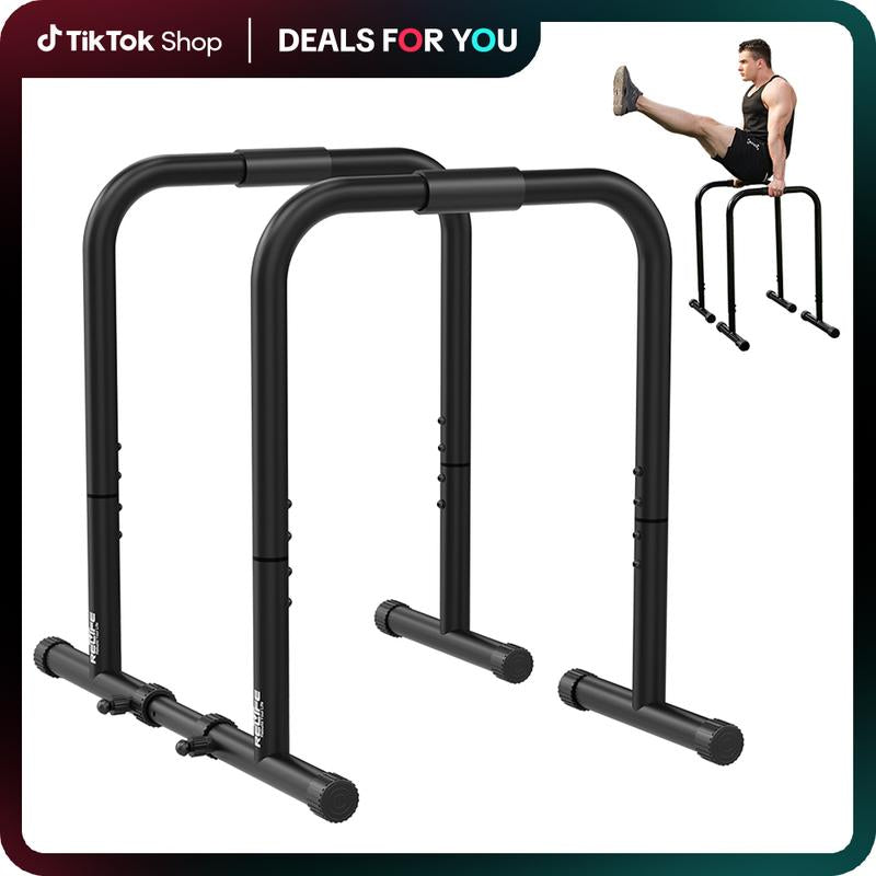 Rushready Relife Sports Dip Station Functional Heavy Duty Dip Stands Fitness Workout Dip Bar Station Stabilizer Parallette Push up Stand Dealsforyoudays Strength Training Equipment