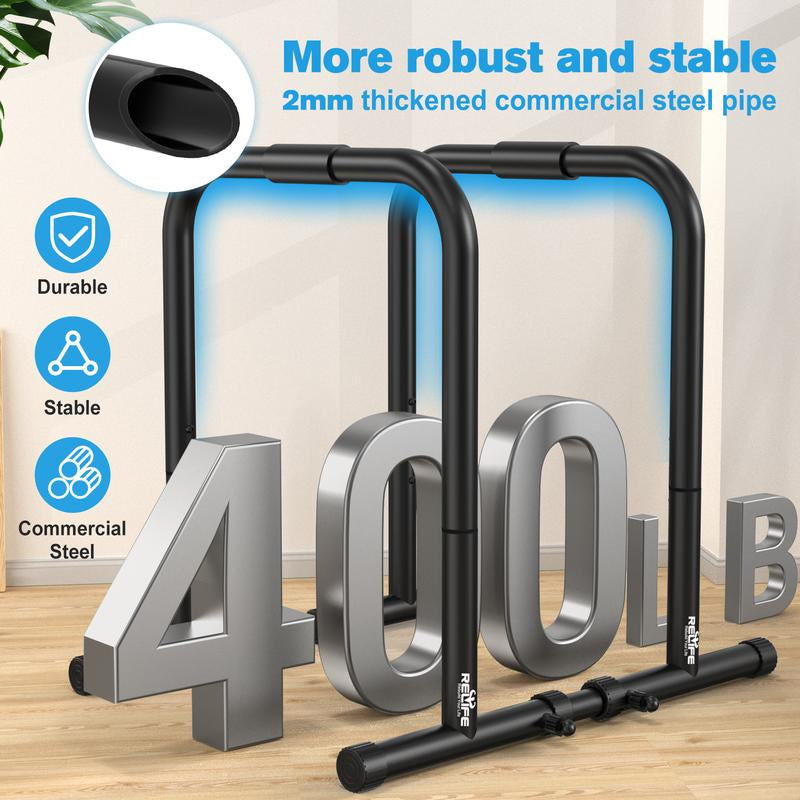 Rushready Relife Sports Dip Station Functional Heavy Duty Dip Stands Fitness Workout Dip Bar Station Stabilizer Parallette Push up Stand Dealsforyoudays Strength Training Equipment
