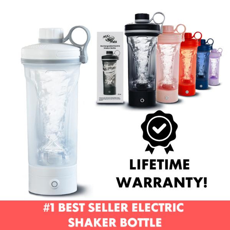 Mixmate Electric Shaker Blender Bottle - Rechargeable Type-C Cup for Gym Protein, Blender Bottle, and Powder Mixes, BPA Free, Self Stirring Design