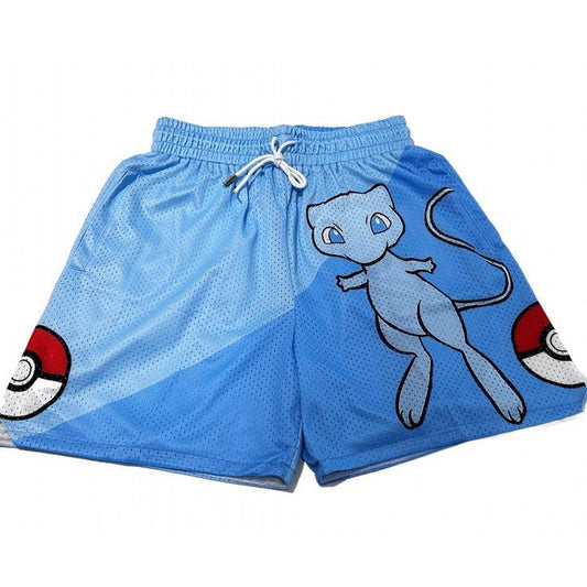 Pokemon Shiny Mew Men'S Shorts Workout Sport Knee Pants with Pockets Athletic Summer Shorts Ultimate Gift for Pokemon Fan