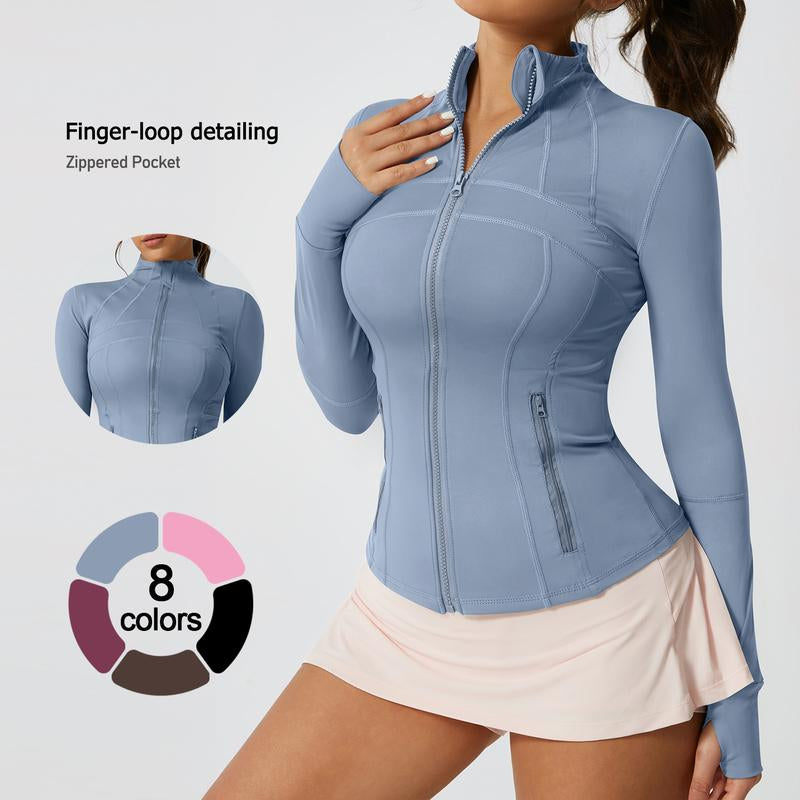 Timeoff Women'S Solid Color Multi-Functional Paneled Zippered Sports Yoga Jacket,Gym Workouts, Badminton, and Casual Exercise. Workout Clothes Women Design