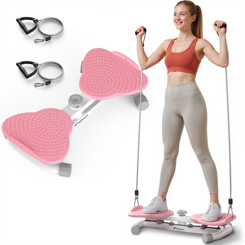 【Live Link Only】Merach Waist Twist Machine Slim Waist and Toned Abs Waist Twister Double Non-Slip No Noise Use Exercise Equipment Abdominal Roller Workout for Women