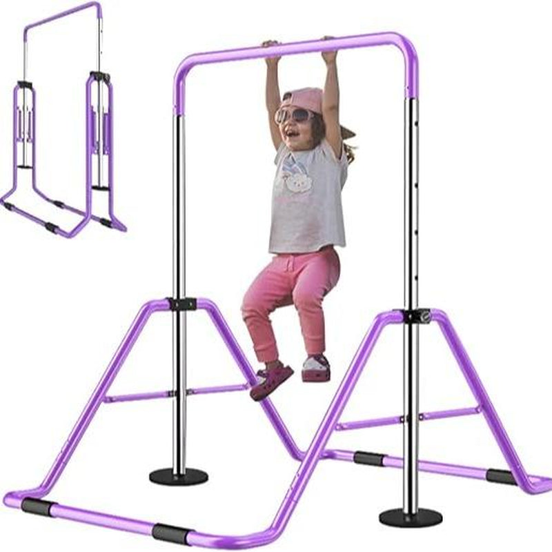 MOPHOTO Gymnastics Bars Kids Kip Training Bars for Home, Folding Horizontal Bars with Adjustable Height, Practice Bar Gymnastic for Kid, Child, Girls, Boys