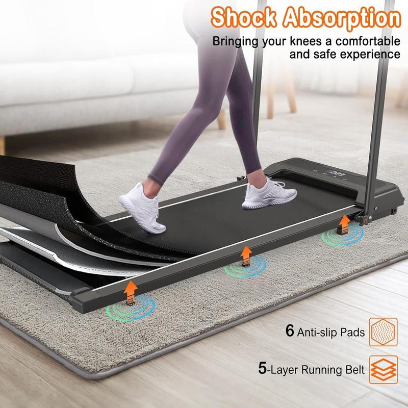 【Fallfreshness】Over SELF Walking Pad Treadmill, Portable Folding Treadmill with Handle Remote Control, under Desk Treadmill Easy Storage Home Gym Fitness Equipment Workout Gear